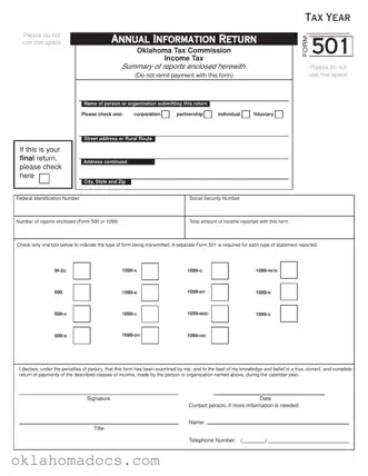Free Oklahoma 501 Form