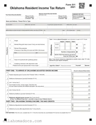 Free Oklahoma 511 Form
