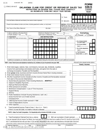 Free Oklahoma 538 S Form