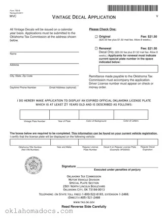 Free Oklahoma 750 B Form