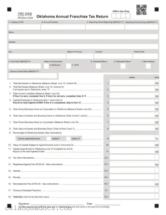 Free Oklahoma Franchise Form