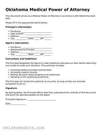 Attorney-Verified Oklahoma Medical Power of Attorney Template