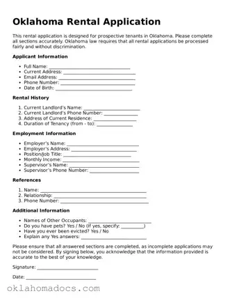 Attorney-Verified Oklahoma Rental Application Template