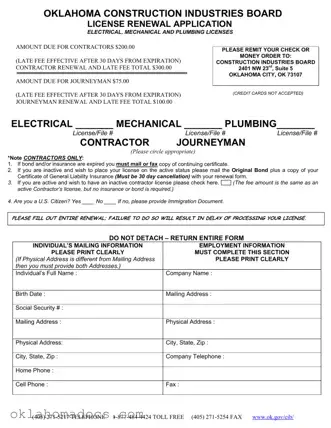 Free Oklahoma Industries Board Form