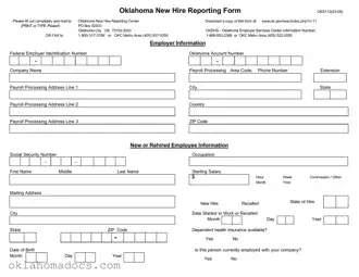 Free Oklahoma New Hire Reporting Form