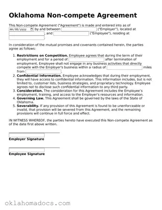 Attorney-Verified Oklahoma Non-compete Agreement Template
