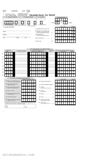 Free Oklahoma Sales Tax Report Form