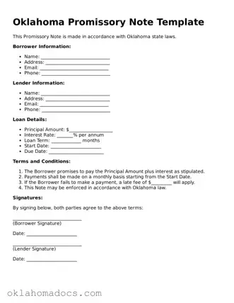 Attorney-Verified Oklahoma Promissory Note Template