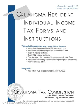 Free Oklahoma State Tax Form
