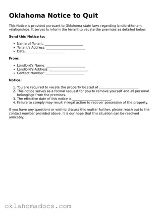 Attorney-Verified Oklahoma Notice to Quit Template