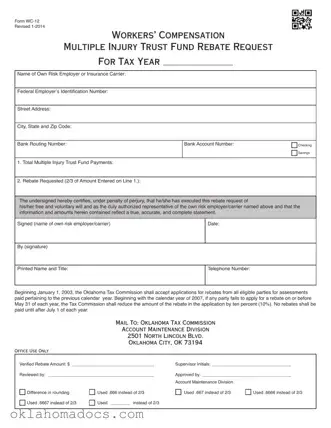 Free Oklahoma Wc 12 Form