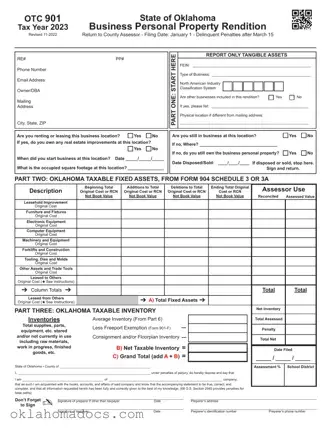 Free Otc 901 Oklahoma Tax Form